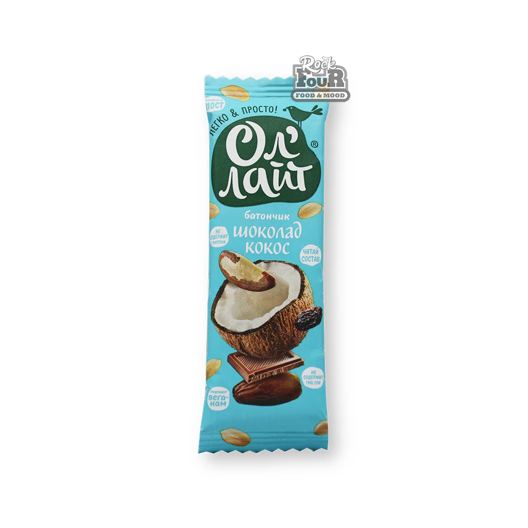 Bar "Ol'light" coconut and chocolate flavored 30g